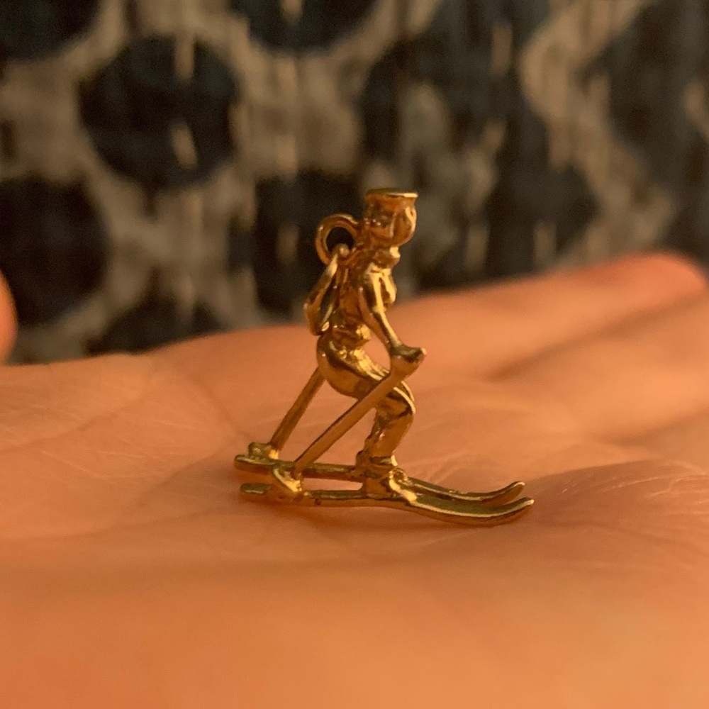 Vintage 14kt Gold Skier Charm